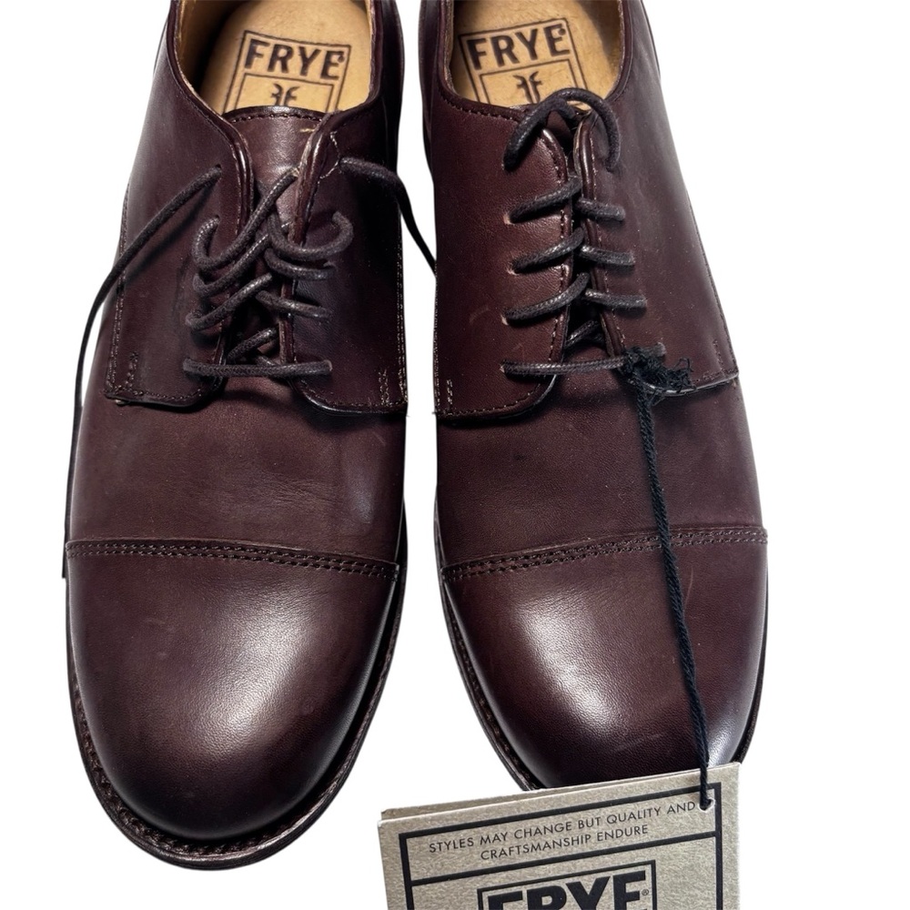 Frye Men’s Brown Distressed Leather Cap Toe Oxford Shoes Size 7 Casual Lace Up